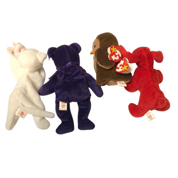 TY BEANIE BABIES - 4 Babies - 1 Princess Bear and 3 Other Animals New with Tags - Picture 7 of 12